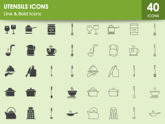 Utensils Icons PPT Slide 1