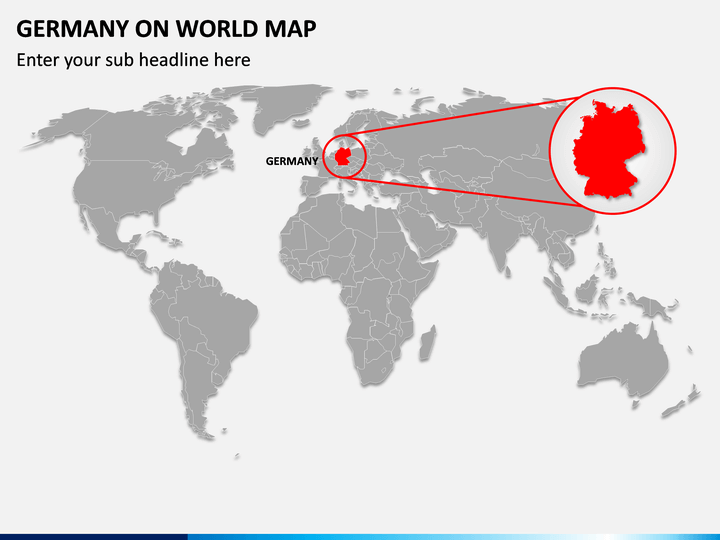 Germany on World Map PPT Slide 1