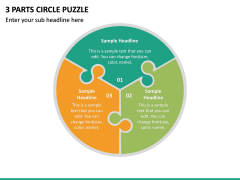 3 Parts Circle Puzzle PPT Slide 2