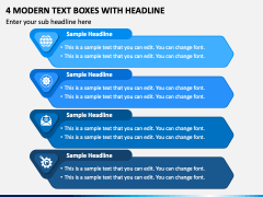 4 Modern Text Boxes with Headline PPT Slide 2