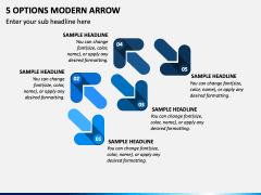 5 Options Modern Arrow PPT Slide 1