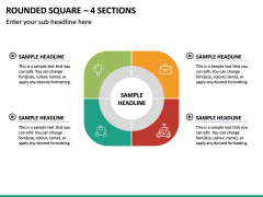 Rounded Square – 4 Sections PPT Slide 2