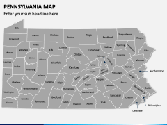 Pennsylvania Map PPT Slide 1