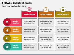 4 Rows 3 Columns Table for PowerPoint and Google Slides - PPT Slides