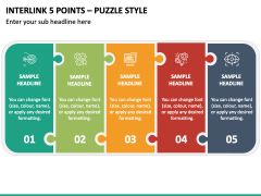 Interlink 5 Points - Puzzle Style PPT Slide 2