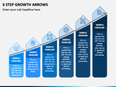6 Step Growth Arrows PPT Slide 1
