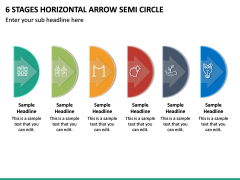 6 Stages Horizontal Arrow Semi Circle PPT Slide 2