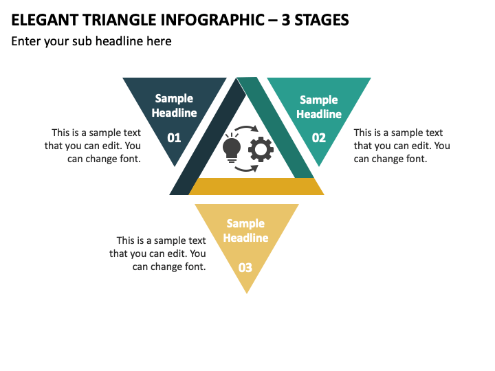 Elegant Triangle Infographic - 3 Stages PPT Slide 1