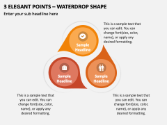 3 Elegant Points - Waterdrop Shape PPT Slide 2