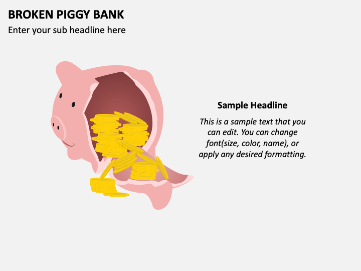 Broken Piggy Bank PPT Slide 1