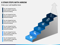 6 Stair Steps With Arrow PPT Slide 1