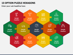 13 Option Puzzle Hexagons PPT Slide 1