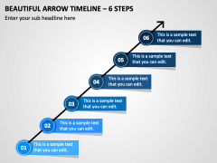 Beautiful Arrow Timeline - 6 Steps PPT Slide 1
