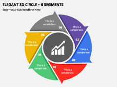 Elegant 3D Circle - 6 Segments PPT Slide 2