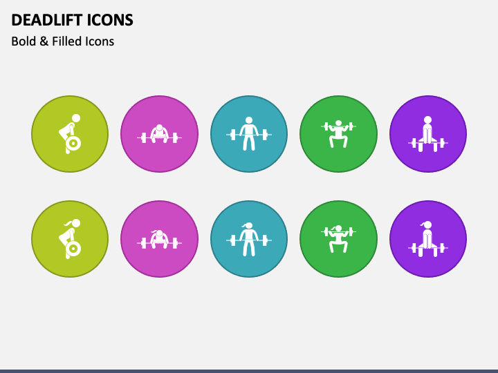 Deadlift Icons PPT Slide 1