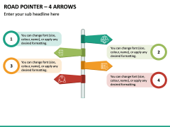 Road Pointer – 4 Arrows PPT Slide 2