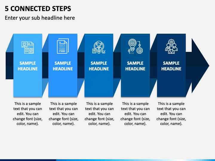5 Connected Steps PPT Slide 1