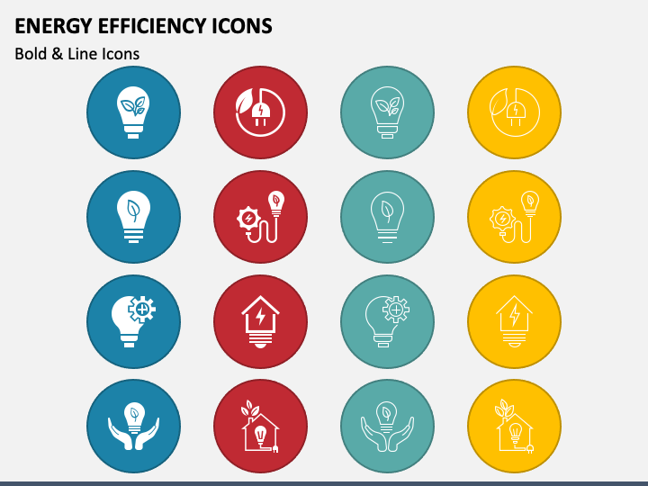 Energy Efficiency Icons PPT Slide 1