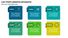 6 Key Points Animated Infographic PPT Slide 1