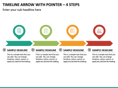 Timeline Arrow with Pointer – 4 Steps PPT Slide 2