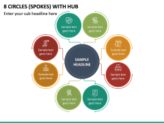 8 Circles (Spokes) with Hub PPT Slide 2