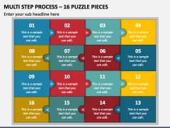 Multi Step Process - 16 Puzzle Pieces PPT Slide 2