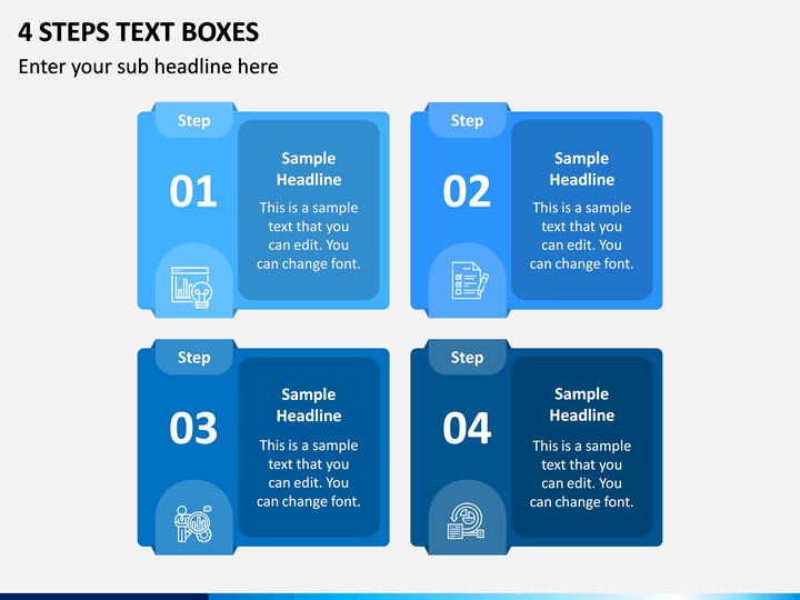 4 Steps Text Boxes PPT Slide 1