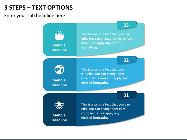 3 Steps - Text Options