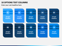 10 Options Text Columns PPT Slide 2