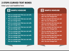 2 Steps Curved Text Boxes PPT Slide 1