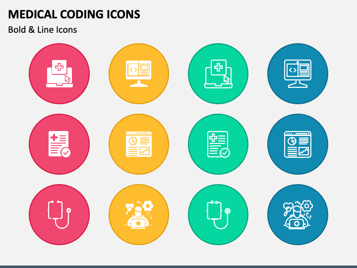 Medical Coding Icons PPT Slide 1