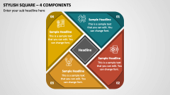 Stylish Square - 4 Components PPT Slide 1
