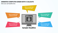 Animated Computer Screen with 5 Callouts PPT Slide 1