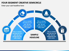 Four Segment Creative Semicircle PPT Slide 2
