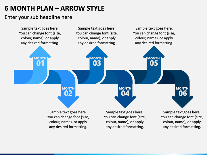 6 Month Plan Arrow Style Slide 1