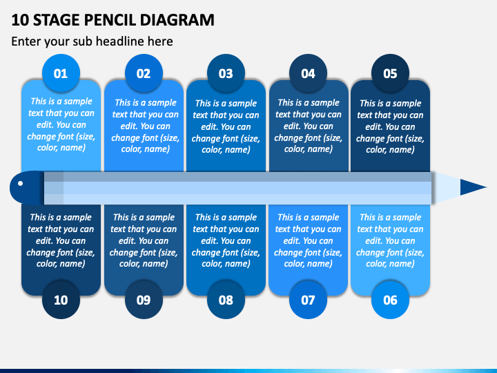10 Stage Pencil Diagram PPT Slide 1