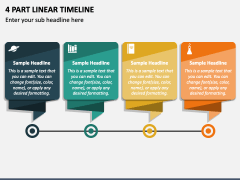 4 Part Linear Timeline PPT Slide 1