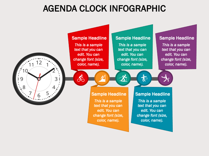 Agenda Clock Infographic PPT Slide 1