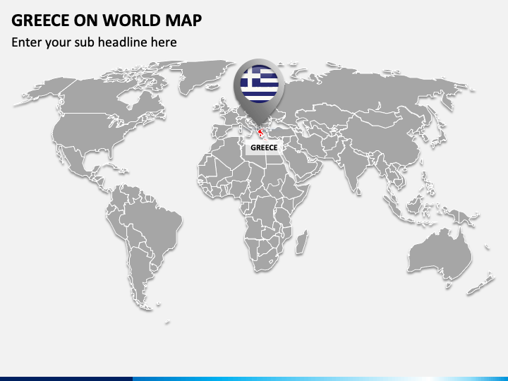 Greece on World Map PPT Slide 1