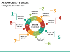 Arrow Cycle – 8 Stages PPT Slide 2