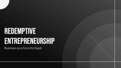 Redemptive Entrepreneurship PPT Slide 1