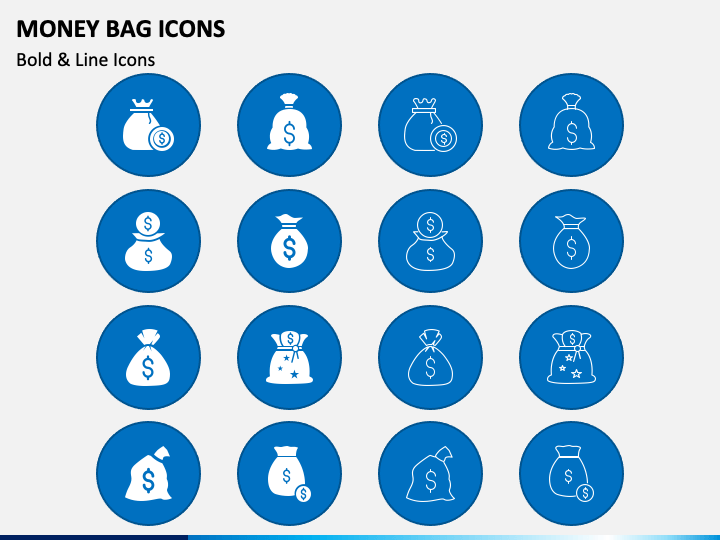 Money Bag Icons PPT Slide 1