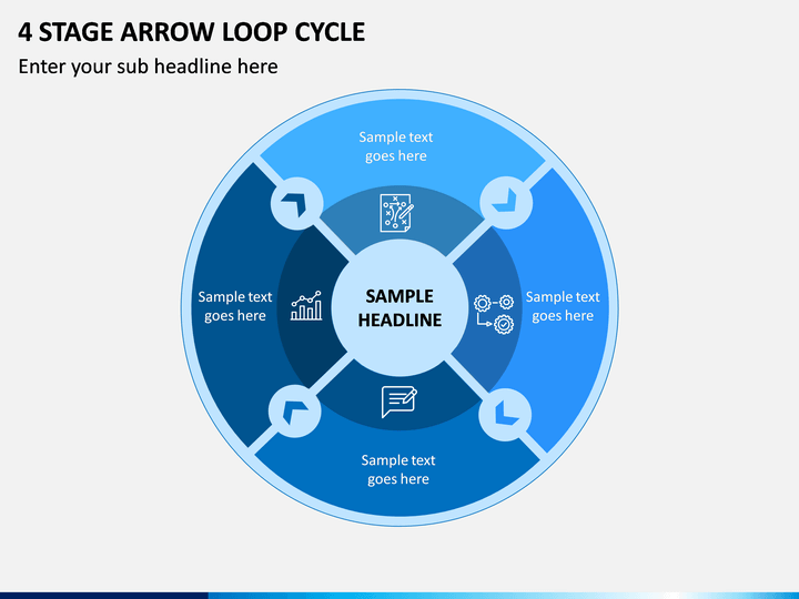 4 Stage Arrow Loop Cycle PPT Slide 1