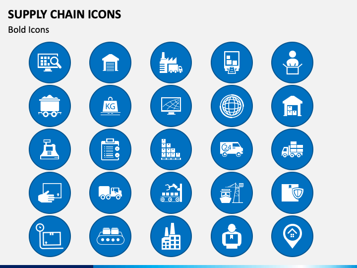 Supply Chain Icons PowerPoint Template - PPT Slides | SketchBubble