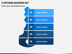 5 Options Modern Key PPT Slide 1