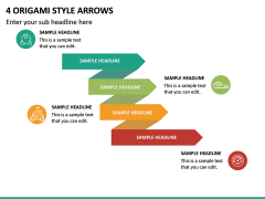 4 Origami Style Arrows PPT Slide 2