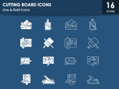 Cutting Board Icons PPT Slide 1