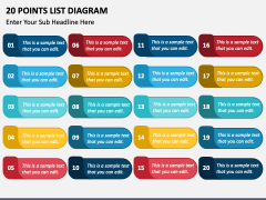20 Points List Diagram PPT Slide 2