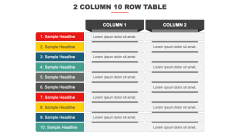 2 Column 10 Row Table PPT Slide 1