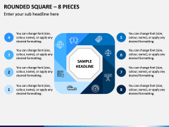 Rounded Square – 8 Pieces PPT Slide 1